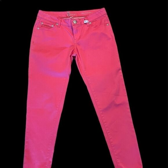 Super Cute Pink Ankle Skinny Jeans, Size 7 - Picture 4 of 5